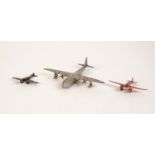 DINKY TOYS 'EMPIRE FLYING BOAT' No. 60r, silver with four red propellers, wing markings G-F EUD,