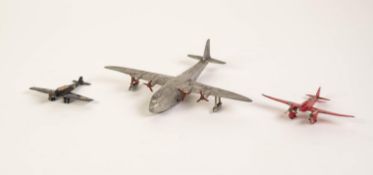 DINKY TOYS 'EMPIRE FLYING BOAT' No. 60r, silver with four red propellers, wing markings G-F EUD,