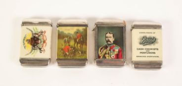 PRE-WAR PLATED METAL OBLONG VESTA BOX, applied to the front with coloured image of Kitchener in