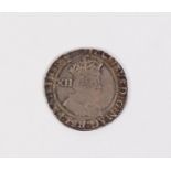 A JAMES I HAMMERED SILVER SHILLING, mint mark rubbed (F)