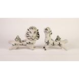 PAIR OF RICHARD PARKINSON STYLISED BISQUE MODELS OF A LION AND UNICORN, DESIGNED BY SUSAN PARKINSON,