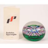 STUART DRYSDEN, PERTHSHIRE PAPERWEIGHTS LTD., PAPERWEIGHT, made in 1980, with accompanying