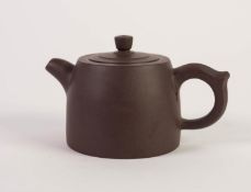 SMALL CHINESE, PROBABLY REPUBLIC PERIOD YI HSING (KIANGSU PROVINCE) REDDISH BROWN STONEWARE TEAPOT