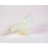 MODERN SABINO, FRANCE OPALESCENT GLASS FLEDGLING BIRD FORM PAPERWEIGHT, signed in the mould, 4 1/2in