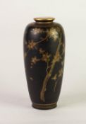 JAPANESE MEIJI PERIOD SATSUMA POTTERY VASE, of slender ovoid form, gilt painted with birds in flight