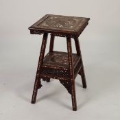EARLY TWENTIETH CENTURY CHINESE HARDWOOD AND BONE INLAID OCCASIONAL TABLE, the square top