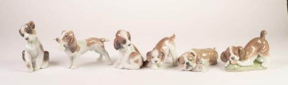 SIX LLADRO PORCELAIN MODELS OF DOGS (6)