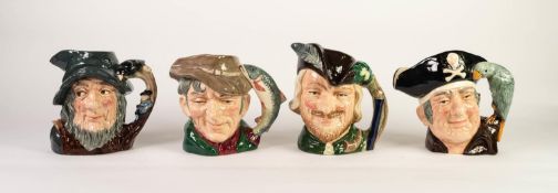 FOUR ROYAL DOULTON POTTERY LARGE CHARACTER JUGS, comprising: ?Robin Hood?, D6527, ?Rip Van