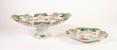 TWO MATCHING PIECES OF MID NINETEENTH CENTURY MASONS IRONSTONE CHINA DINNER WARES, printed and