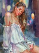 ANNA RAZUMOVSKAYA (MODERN) OIL ON CANVAS ? 'Just a Memory II? Signed, titled to certificate of