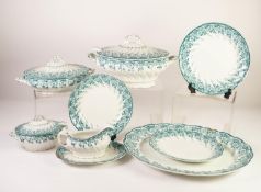 LATE VICTORIAN/EDWARDIAN FIFTY EIGHT PIECE STAFFORDSHIRE POTTERY MATLOCK PATTERN PART DINNER