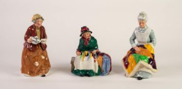 THREE ROYAL DOULTON CHINA FIGURES, comprising: ?Eventide?, HN2814, ?Silks and Ribbons?, HN2017,