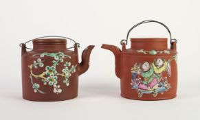 TWO SIMILAR CHINESE REPUBLIC PERIOD YI HSING (KIANGSU PROVINCE) RED AND REDDISH BROWN STONEWARE