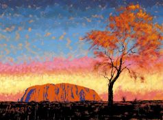 ROLF HARRIS (b.1930) ARTIST SIGNED LIMITED EDITION COLOUR PRINT ?Uluru Sunset Surprise Shower?, (