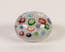 NINETEENTH CENTURY FRENCH GLASS PAPERWEIGHT, with scattered multi-coloured canes on a muslin ground,