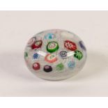 NINETEENTH CENTURY FRENCH GLASS PAPERWEIGHT, with scattered multi-coloured canes on a muslin ground,