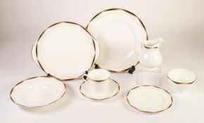 THIRTY THREE PIECE ROYAL DOULTON PRISM PATTERN TEA AND DINNER SERVICE FOR SIX PERSONS, comprising:
