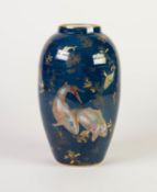 GOOD, CIRCA 1920s WILTSHAW & ROBINSON CARLTON WARE OVIFORM POTTERY VASE, the powder blue ground