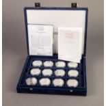 ?REVOLUTION TO RESTORATION? SET OF SEVENTEENTH SILVER PROOF COINS, comprising: KEY BATTLES, GEORGE