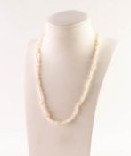 SINGLE STRAND NECKLACE OF FRESHWATER BAROQUE CULTURED PEARLS, with 9ct gold clasp, 15in (38.1cm)