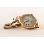 9ct GOLD CASED TUDOR LADY'S WRISTWATCH with Arabic on linked bracelet, 17.5 grms gross