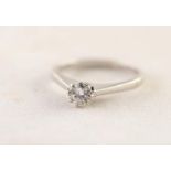 18ct WHITE GOLD SOLITAIRE DIAMOND SET RING, the stone .33 ct, 2.6 gms gross