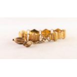 VICTORIAN ROLLED GOLD FANCY LINK BRACELET, with fluted pendants