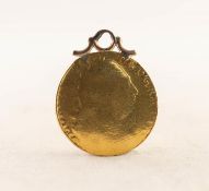 GEORGE III (1776) GOLD GUINEA with soldered suspension loop (very worn)