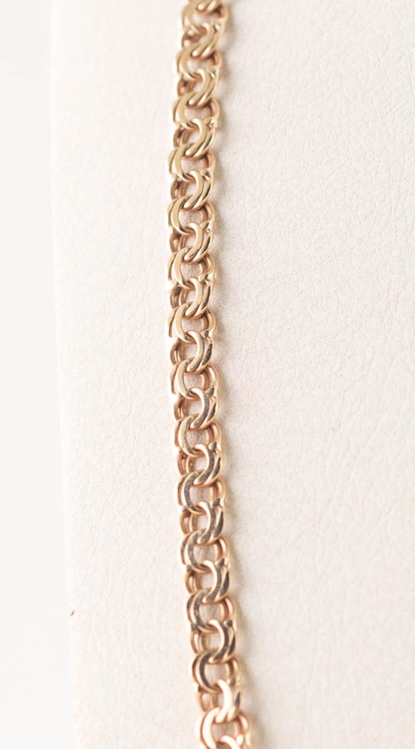 9ct GOLD FLATTENED-LINK CHAIN NECKLACE, 10.5 grm - Image 2 of 4