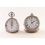 T. FATTORINI, BOLTON & SKIPTON RETAILER, METAL CASE OPEN FACED POCKET WATCH with Swiss key wind