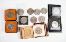 1951 FESTIVAL OF BRITAIN CROWN COIN, in remnants of original presentation box, A 1953 CROWN COIN and
