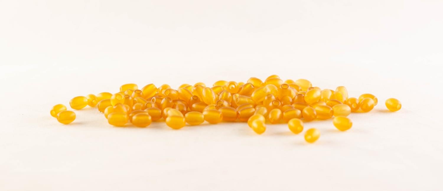 UN-STRUNG TINY BUTTERSCOTCH AMBER BEAD NECKLACE, 23 gms all in