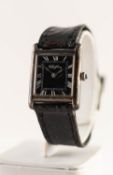 GENT'S ROY KING WRISTWATCH with silver rectangular case, with Swiss mechanical movement, roman black