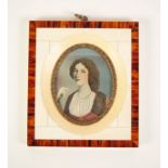 N. SIMANOVIC, 20TH CENTURY PORTRAIT MINIATURE of a lady with right hand raised, signed, 3 ¼? x 2 ½?,