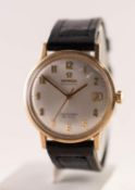 GENT'S OMEGA SEAMASTER DE VILLE AUTOMATIC WRISTWATCH in gold coloured metal circular case, 3.4cm