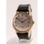 GENT'S OMEGA SEAMASTER DE VILLE AUTOMATIC WRISTWATCH in gold coloured metal circular case, 3.4cm