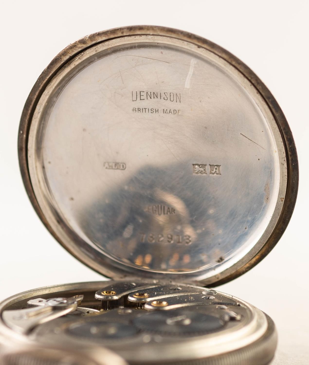 BUREN GRAND PRIX SILVER CASED OPEN FACE POCKET WATCH with 15 jewels keyless movement, the case - Image 3 of 3