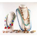SELECTION OF COSTUME JEWELLERY including necklaces, earrings, etc