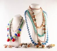 SELECTION OF COSTUME JEWELLERY including necklaces, earrings, etc