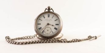 FATTORINI & SONS, BRADFORD, LATE 19th CENTURY SILVER CASED OPEN FACE POCKET WATCH with key wind