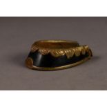 EBONISED AND GILT METAL HORSESHOE PATTERN VESTA CASE, 2 ¼? x 1 ½? (5.7cm x 3.8cm)