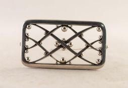 GEORG JENSEN (DENMARK) STERLING SILVER OPENWORK OBLONG BROOCH