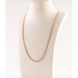 9ct GOLD FINE CHEVRON PATTERN CHAIN NECKLACE with ring clasp, 20in (51cm) long, 3 gms