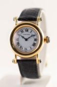 LADY'S CARTIER DIABOLO MODEL 1440 18ct GOLD QUARTZ WRISTWATCH with circular white roman dial, in