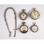 SMALL LATE VICTORIAN SILVER OPEN FACE POCKET WATCH with foliate and scroll engraved decoration,