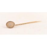 STICK PIN with William IV 1834 tiny THREE-HALFPENCE SILVER COIN (for Colonial use), (EF but