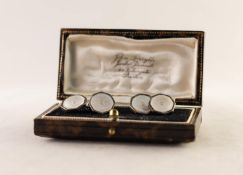 PAIR OF SILVER AND MOTHER-OF-PEARL OCTANGULAR GENTLEMAN'S CUFFLINKS