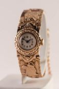 LADY'S BUCHERER SWISS WRISTWATCH with 17 jewels movement, small circular arabic white dial, set in a