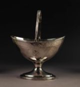 GEORGE III ENGRAVED SILVER SWING HANDLED PEDESTAL SUGAR BOWL BY JOHN LANGLANDS JUNIOR, NEWCASTLE