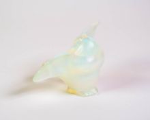 MODERN SABINO, FRANCE OPALESCENT GLASS FLEDGLING BIRD FORM PAPERWEIGHT, signed in the mould, 4 1/2in